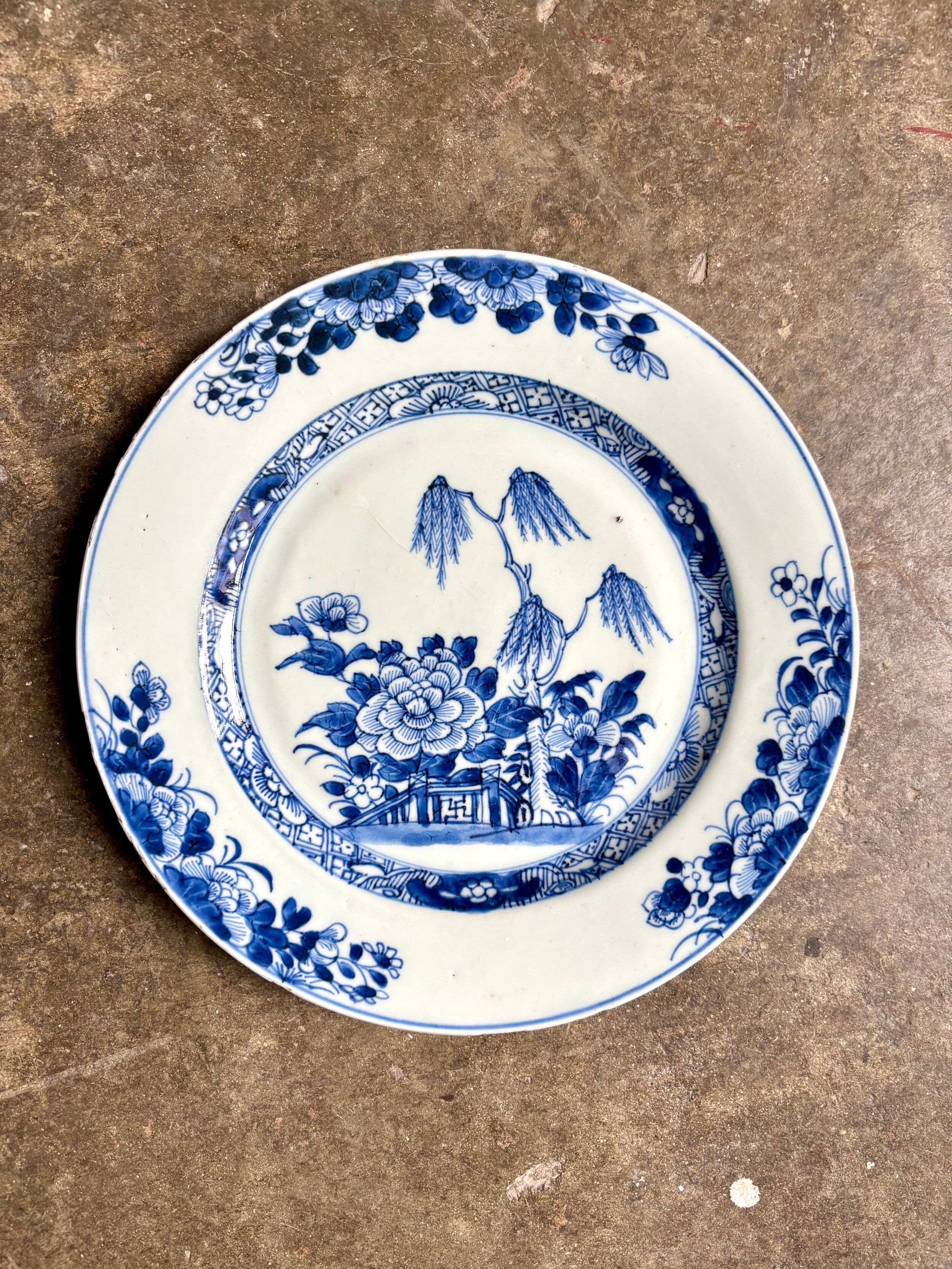 Compagnie des Indes hand-painted porcelain dinner plate, no. 2