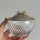 Small glass and metal sugar pot