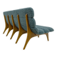 Adrian Pearsall Style Italin Modern Bouclè and Walnut Sofa