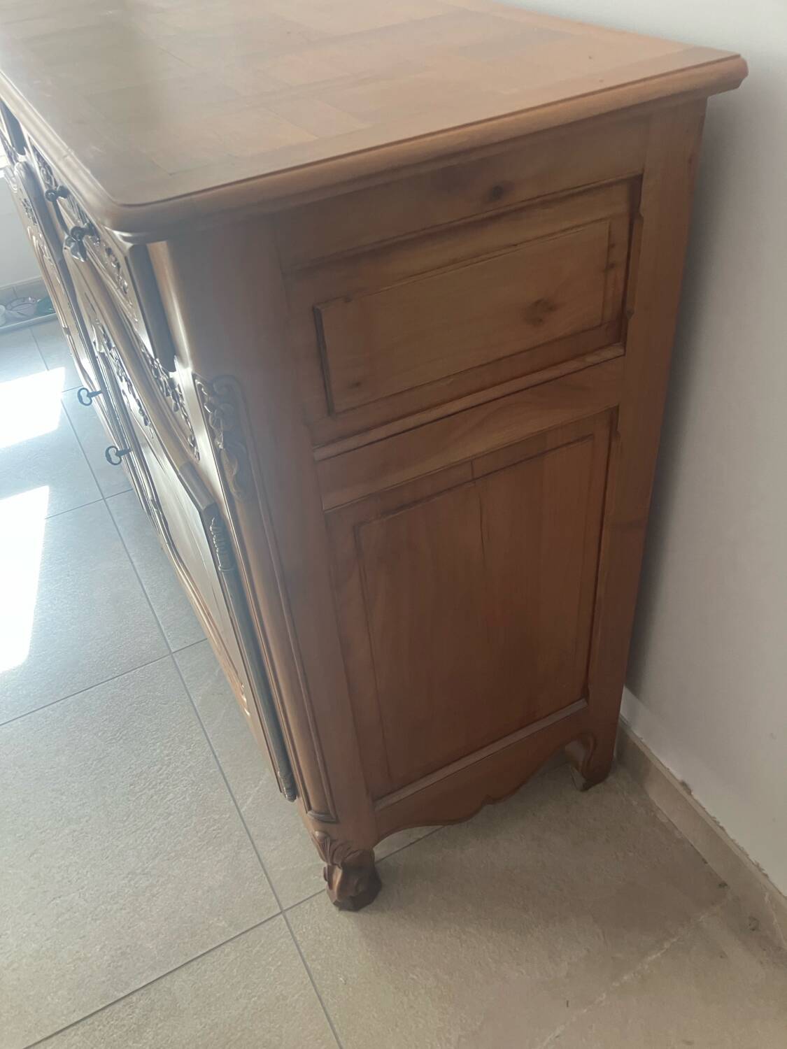Buffet vintage en merisier massif