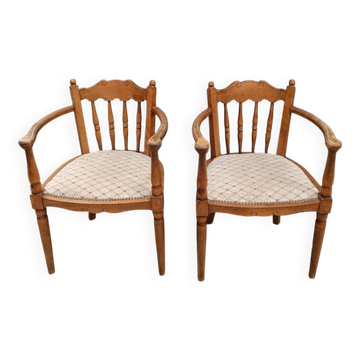 Upholstered armchair pair