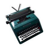 Studio 45 with his suitcase olivetti typewriter