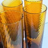 Lot de six verres en verre soufflé