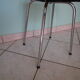 White formica stool with gray zebras from the 60s