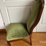 Paires de fauteuils en velours vert
