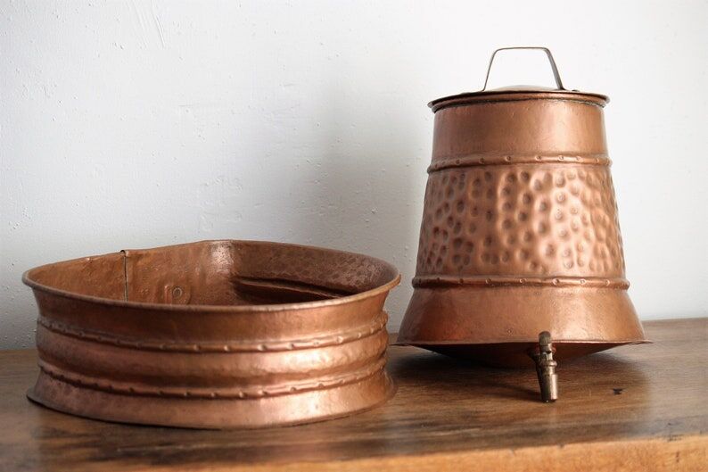 Decorative hammered copper fountain