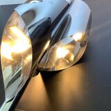 Large Chrome Lamp 3 Lights Space Age Italy 70's Dlg Reggiani
