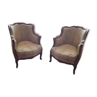Paire de bergères style Louis XV