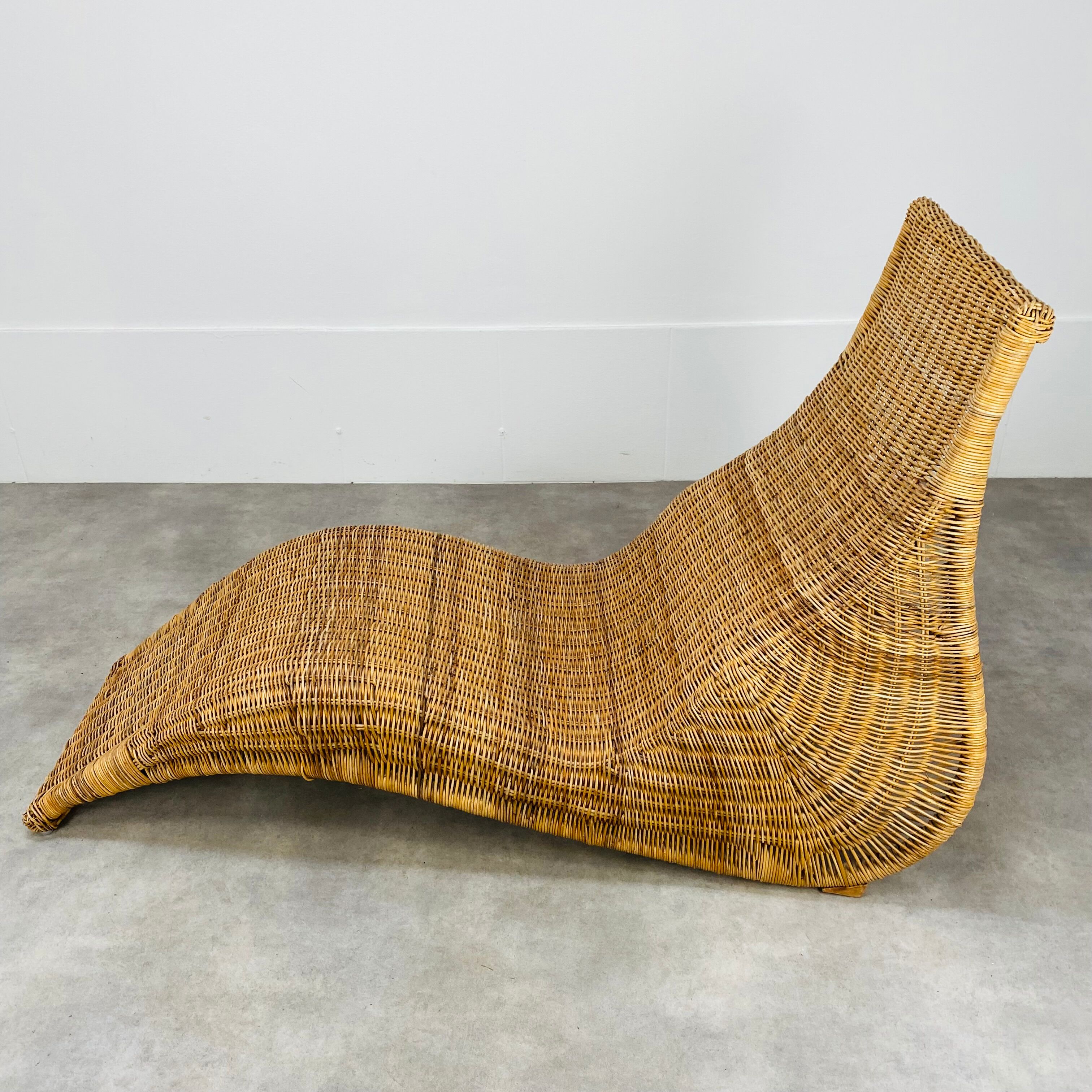 Sunbathing chair Karlskrona by Karl Malmvall for Ikea rattan