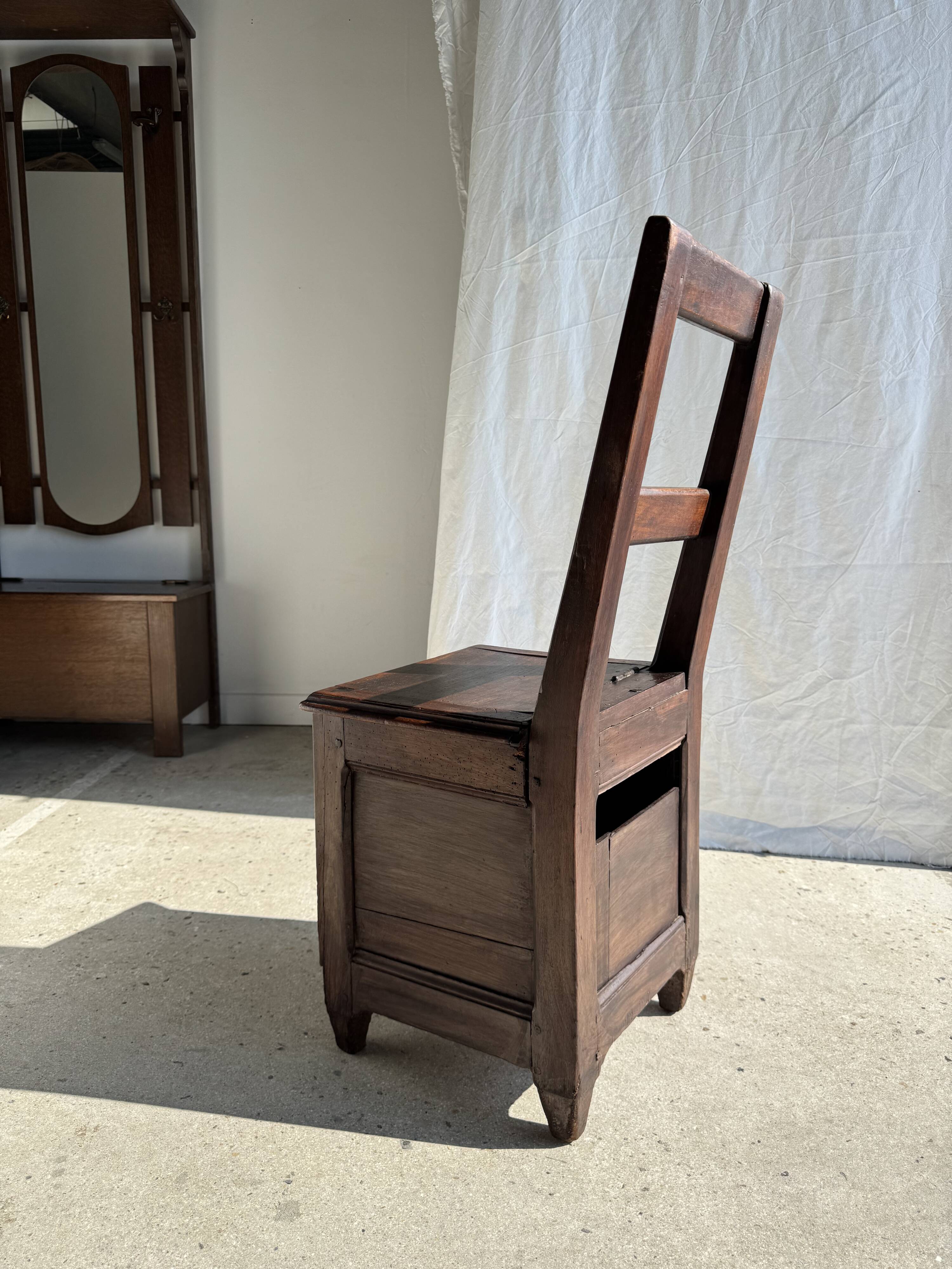 Antique oak chest chair