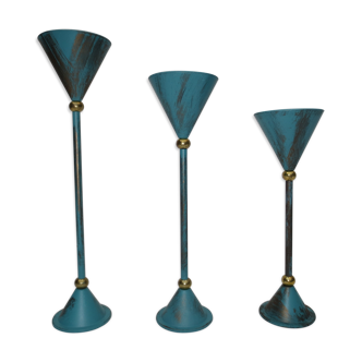 Set of three scandinavian candlesticks