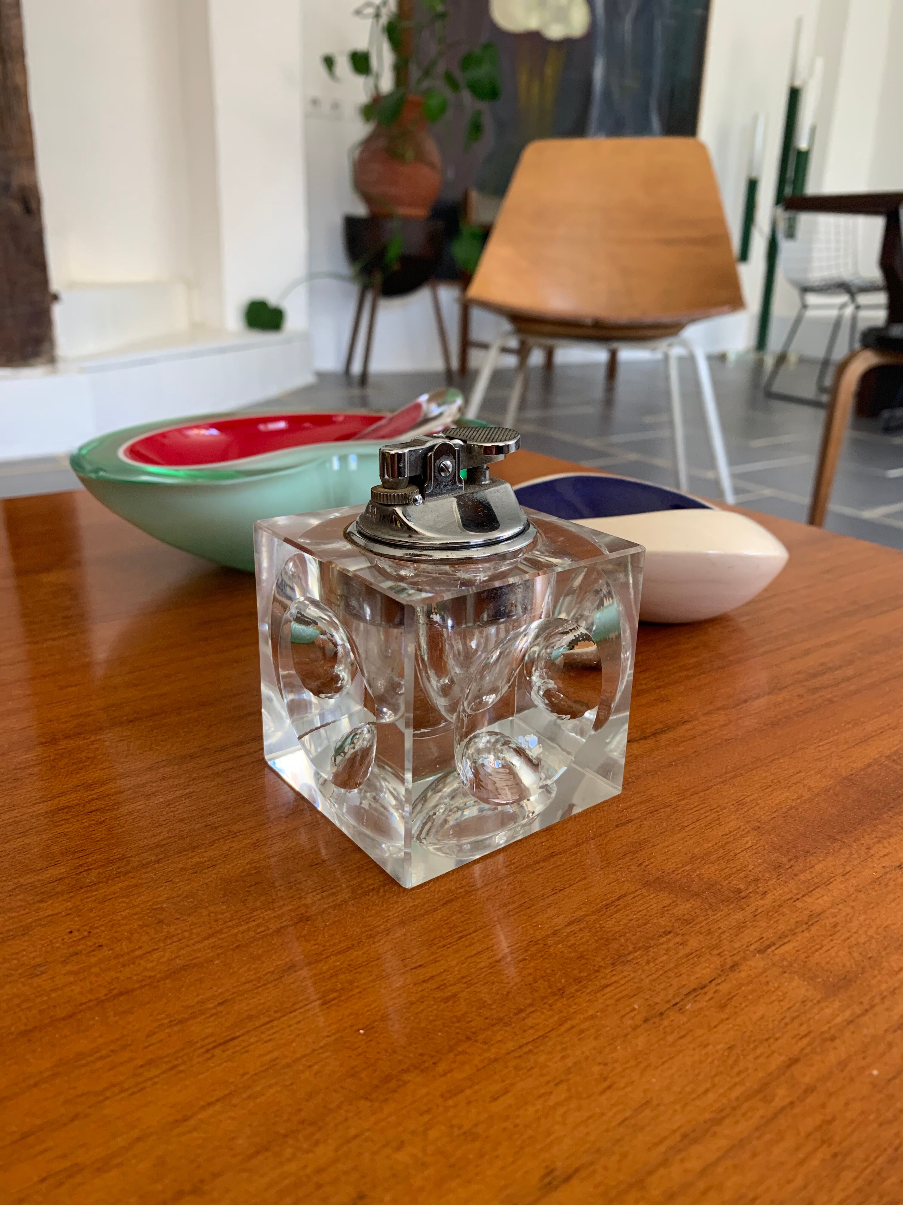 Vintage 70s glass table lighter