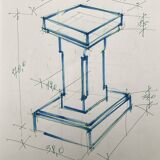 Oak wood column dimensions: height -70cm - width -38cm-