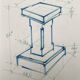 Oak wood column dimensions: height -70cm - width -38cm-