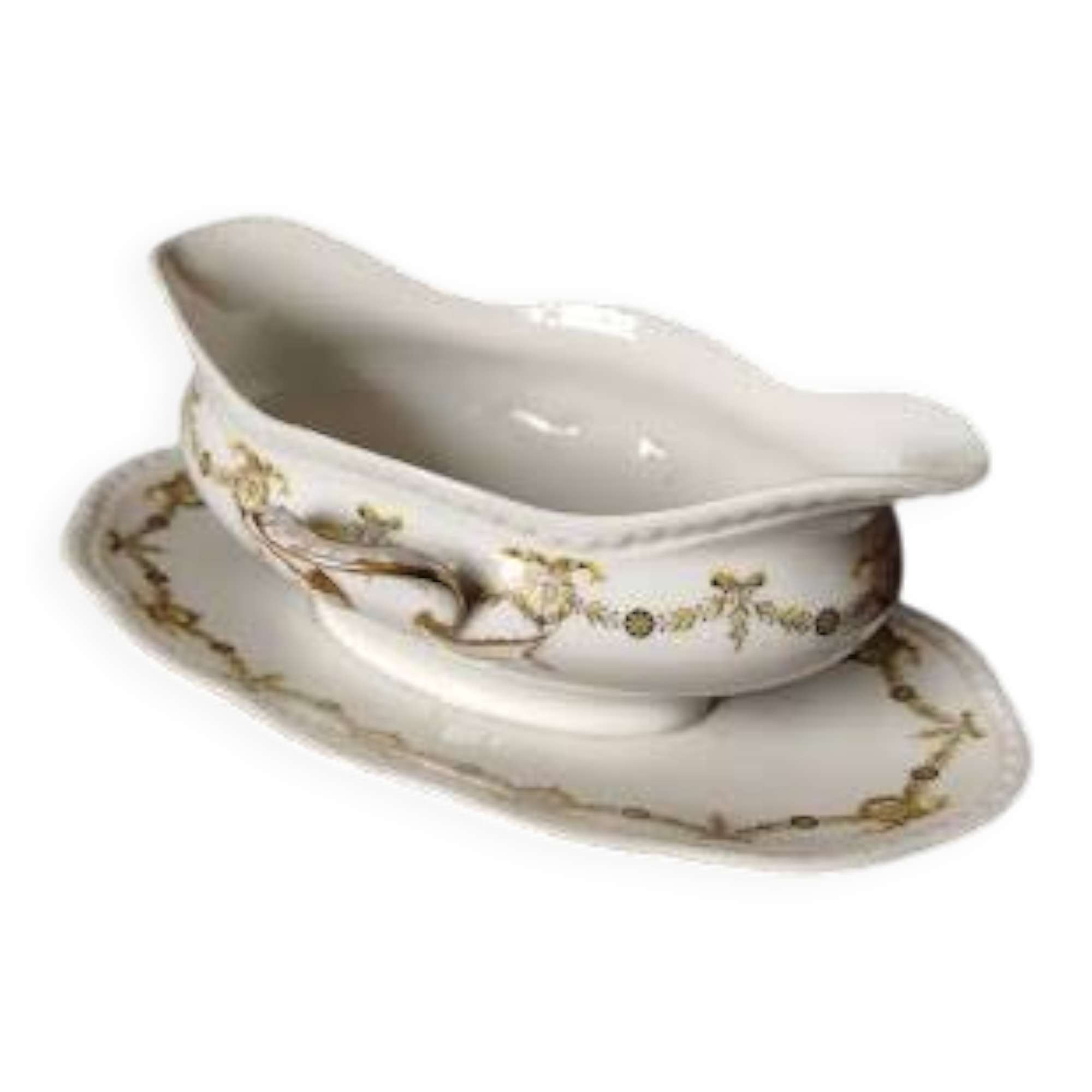 Like new! 1960/70/Laurel crown/Limoges/garland decoration/gravy boat