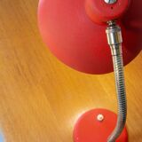50s lamp, brass and granite red