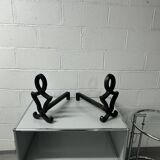 Pair of cast iron andirons