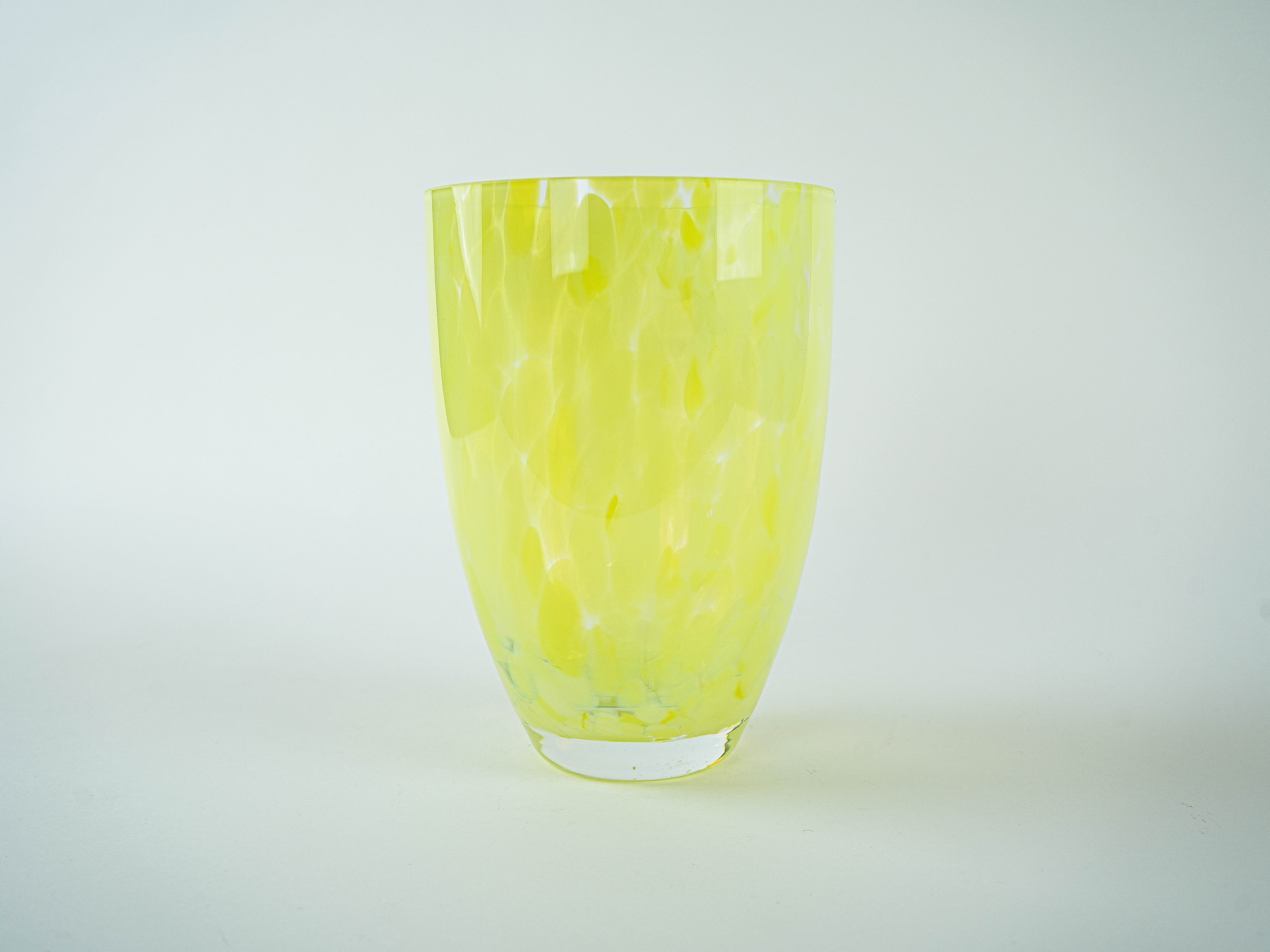 Lemon-coloured glass vase, Danish design, 1970s, made in Denmark
