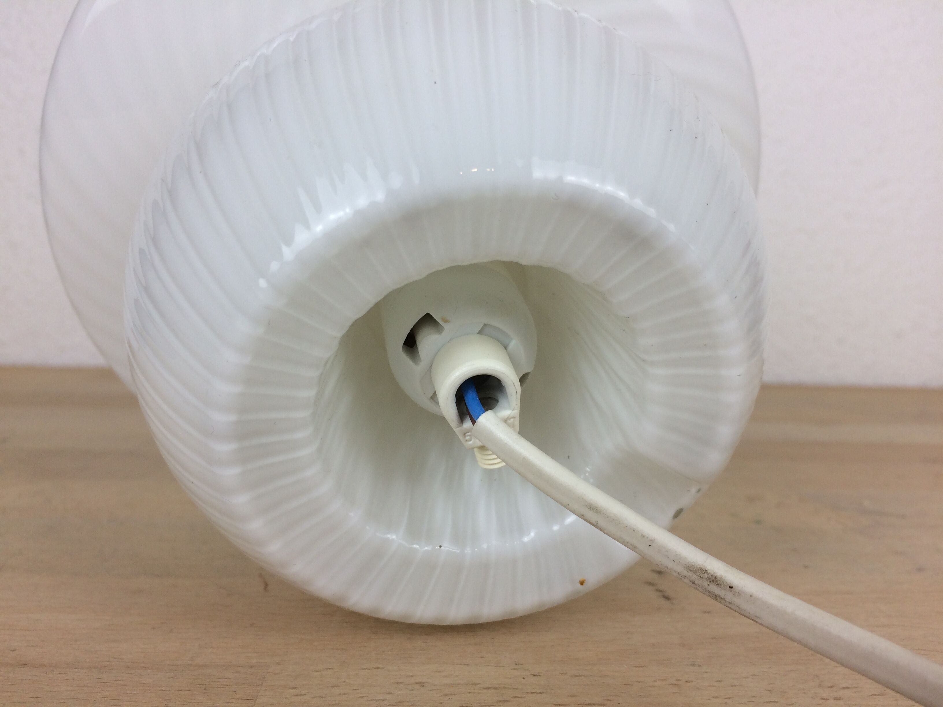 Mushroom lamp white glass Murano