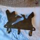 Vintage enamelled metal wall coat rack, duck motif, made in