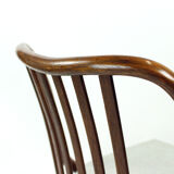 Set Of 4 Dining Chairs In Bent Dark Oak By Jitona, Czechoslovakia 1960s