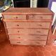 Vintage woven rattan chest of drawers — 6 drawers