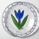 Kosta Boda Glass Plate: Vintage Blue Tulip Design by Ulrica Hydman Vallien
