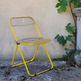 Yellow Plia folding chairs by Giancarlo Piretti for Castelli, 1960