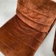 Pair 70s brown velvet armchairs