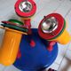 Ceiling lamp with 3 spotlights and 1 matching wall spot vintage
