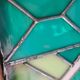 Lampe vitrail, art deco ecadrement laiton, 60x30