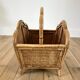 Magazine holder / Pine hutch in rattan, bamboo and canning 70s