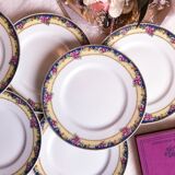 Set of 6 porcelain dessert plates