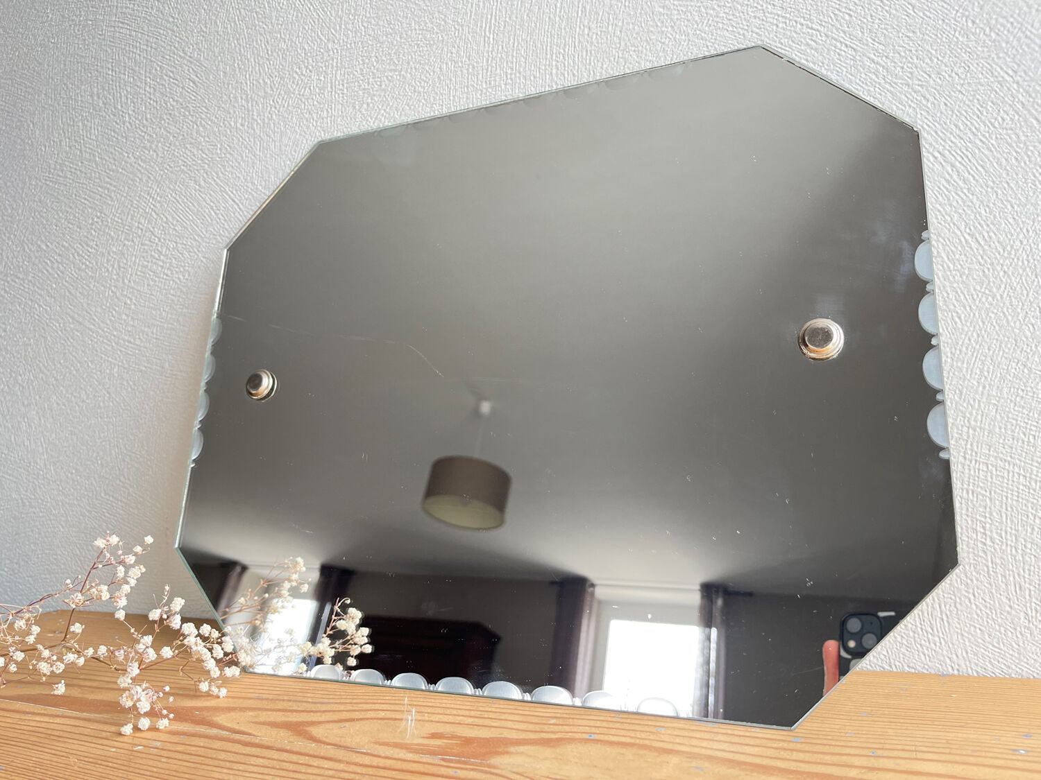 Vintage bevelled mirror 40 x 32 cm