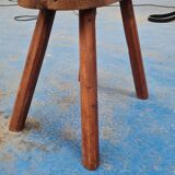 Pair of tripod stools in solid wood