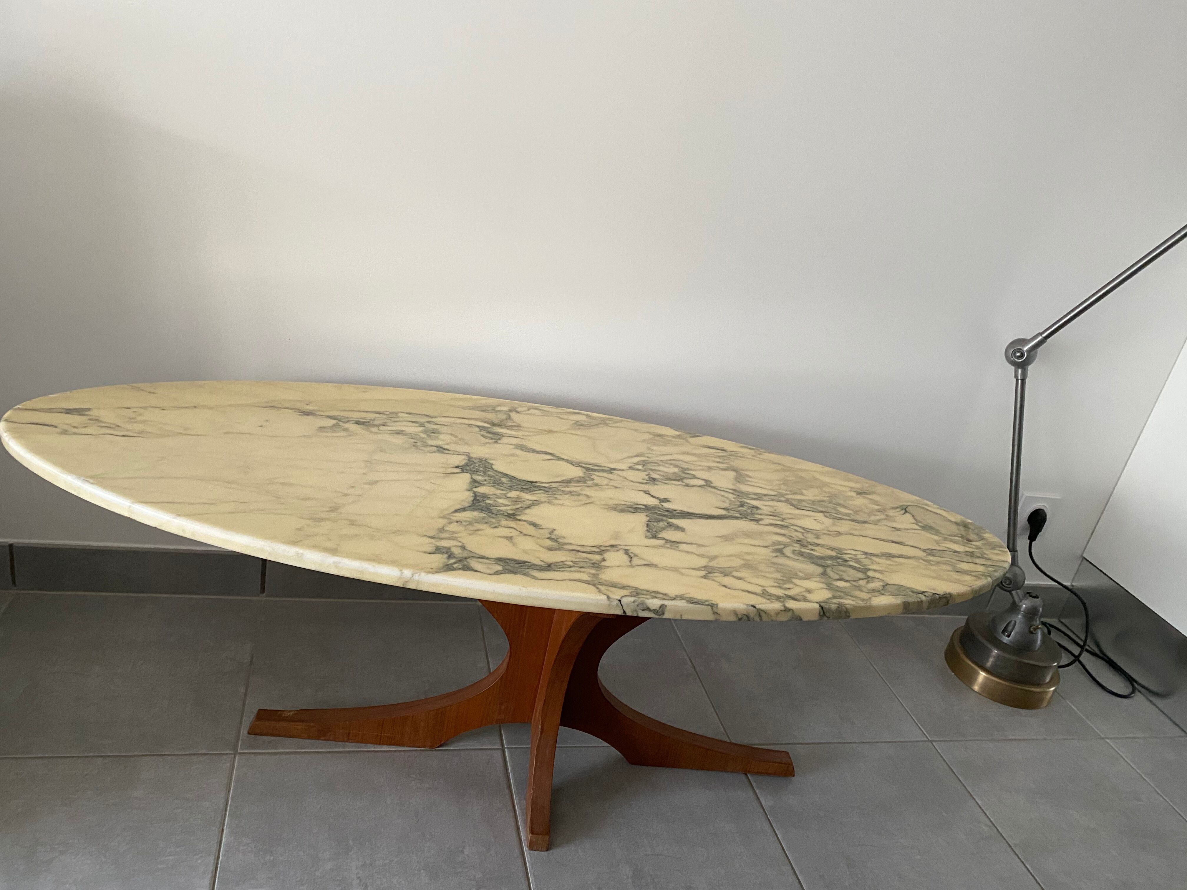 Vintage vintage coffee table oval marble tray 60/70