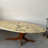 Vintage vintage coffee table oval marble tray 60/70