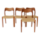4 Niels Otto Moller Chairs, Model 71, Teak, 1950s, Danish