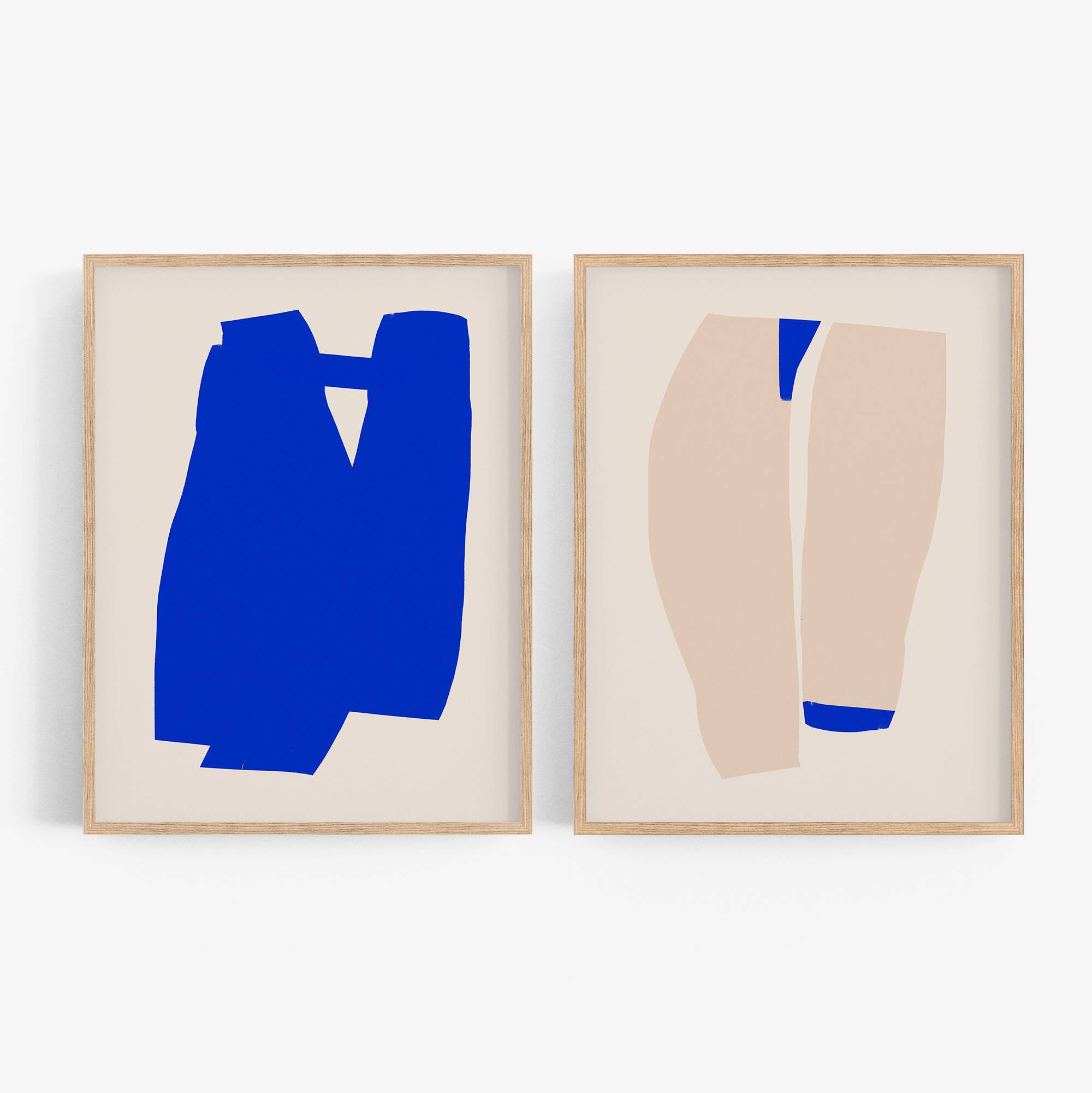 Pair of prints, abstract wall art set of two, 50x70cm