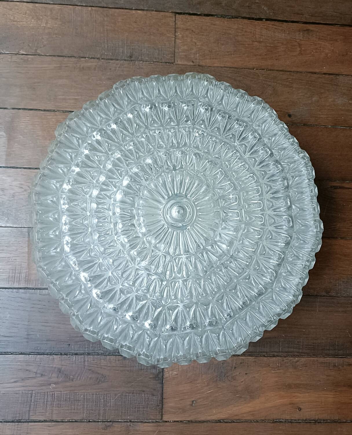 70s molded glass ceiling light