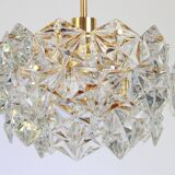 Magnificent chandelier, brass and crystal glass by Kinkeldey, Germany, 1970.
