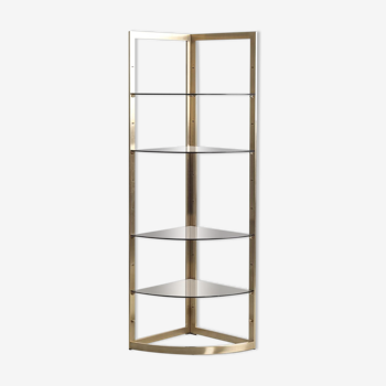 Brushed brass corner shelf