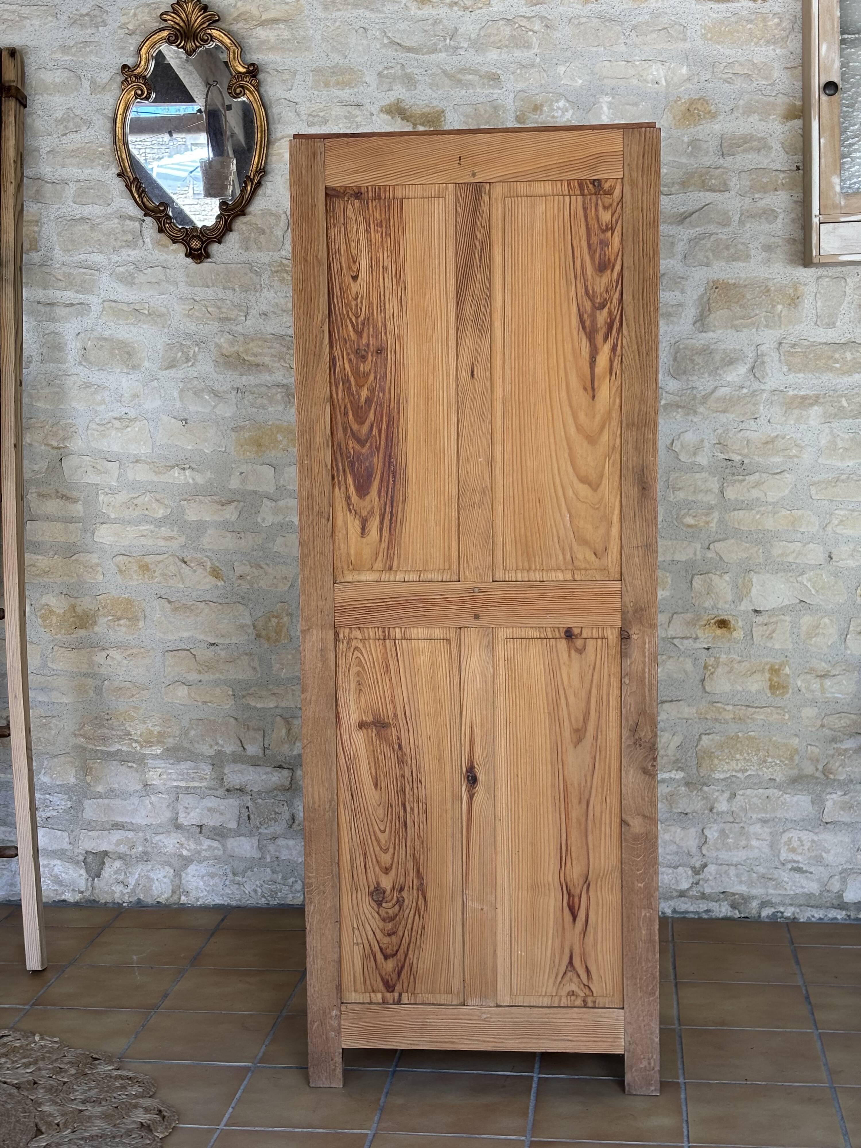 Restored solid oak bonnetière wardrobe