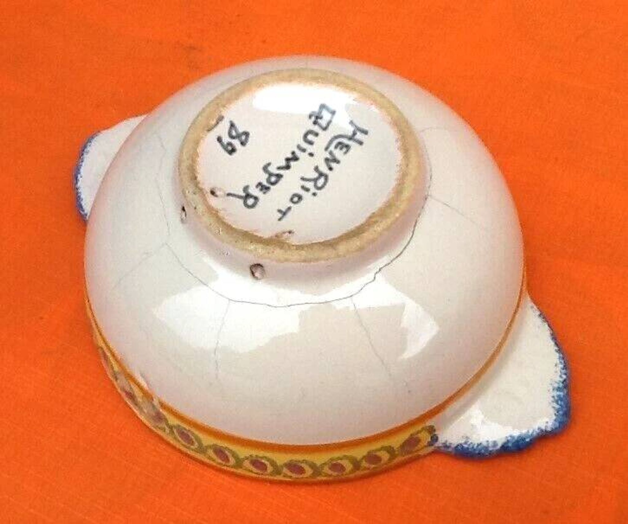 2 old ear bowls Faience from Quimper Henriot Quimper