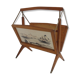 Magazine rack hand painted Birch and brass made in Italy 1950 s