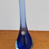 Murano glass Sommerso blue soliflore vase