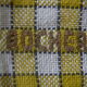 Vintage Vin de Rochers Yellow White Check Woven Cotton Napkins