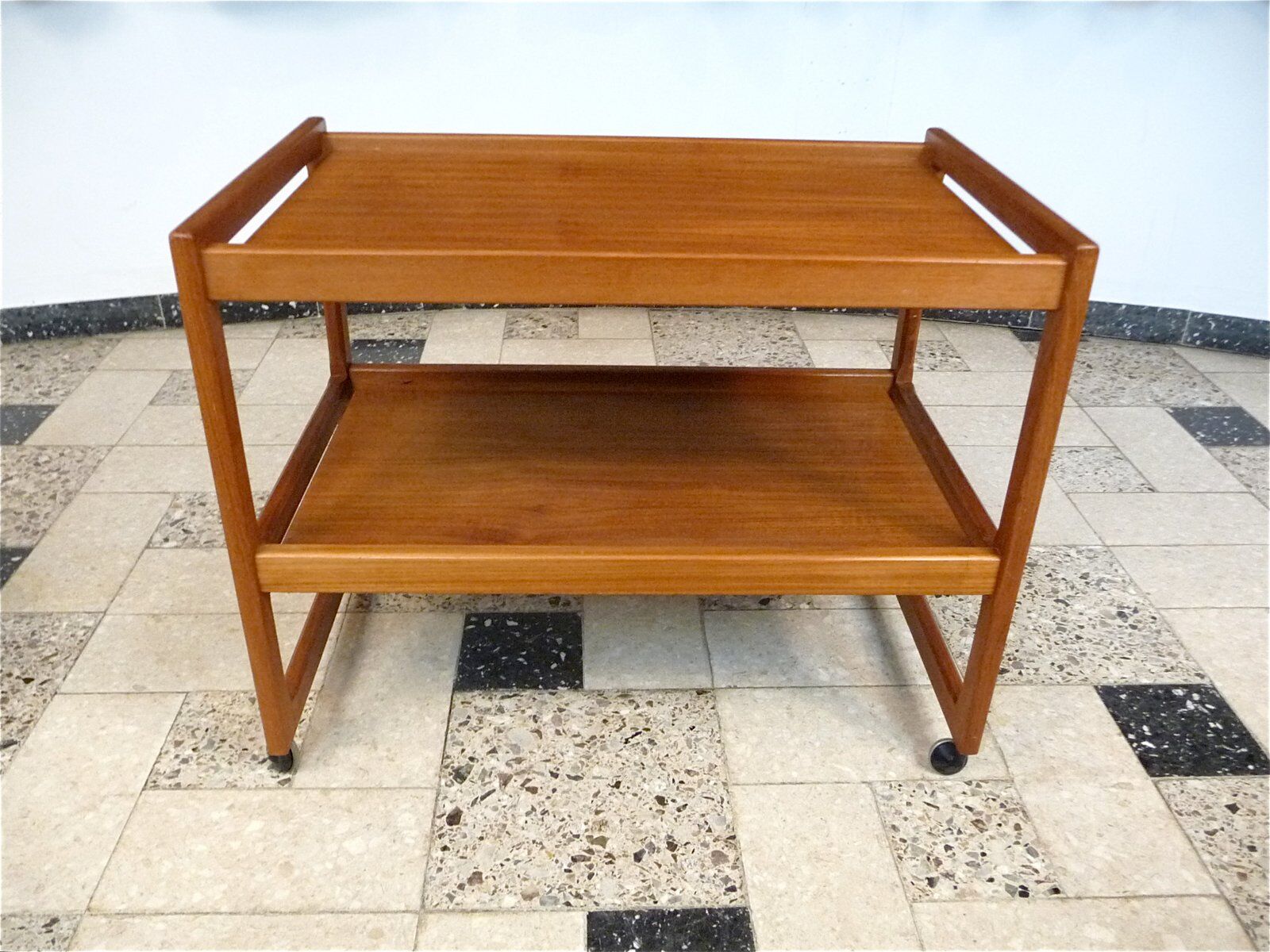 Modernist design bar or serving trolley in teak, Denmark1960s