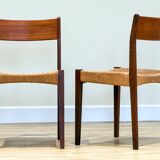 Danish chairs in teak and paper cord by Poul Volther (1960)