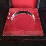 Art Deco crystal ashtray, in its presentation box, mint condition